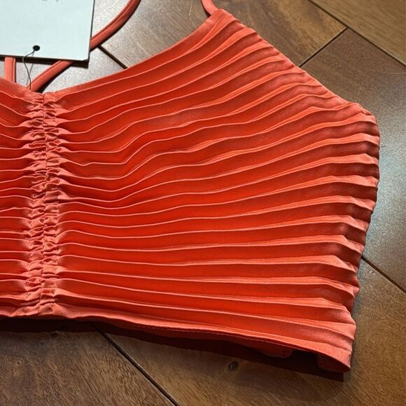 NWT ALC Pleated Coral Crop Camisole Top size 2 - Picture 3 of 12